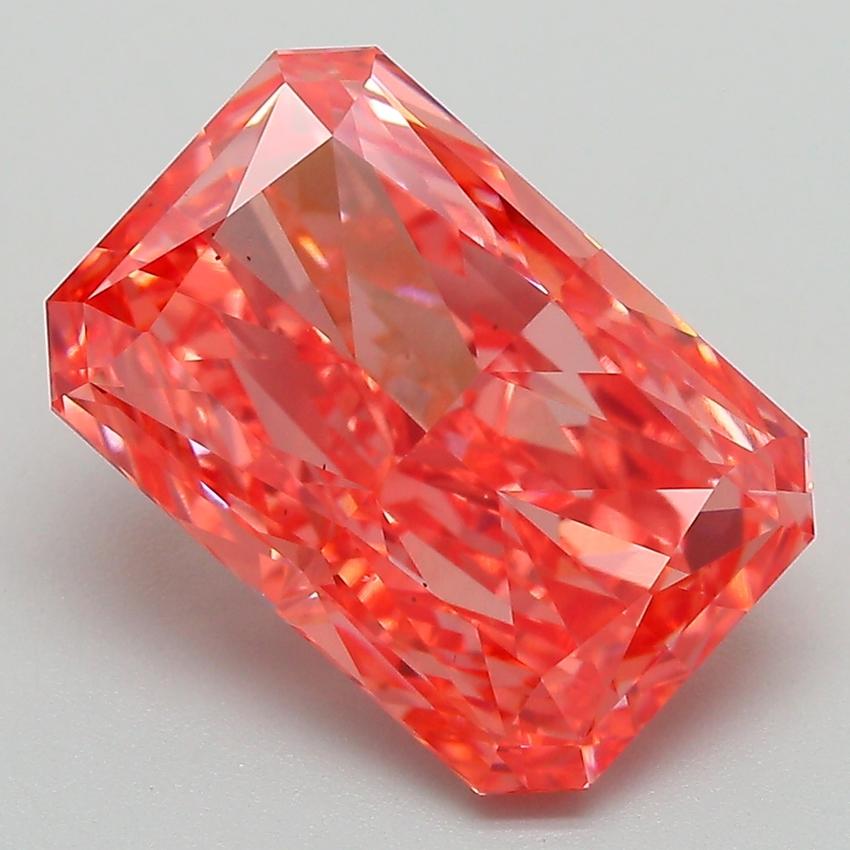 5.23 Ct. Fancy Vivid  Pink Radiant Lab Grown Diamond