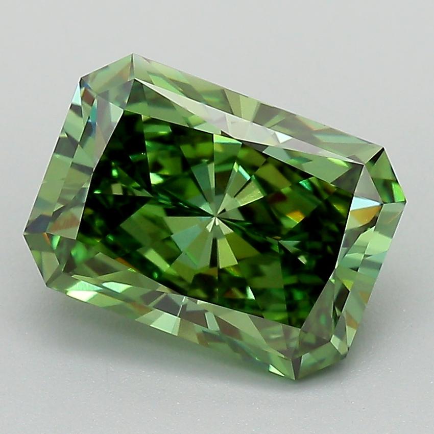 3.10 Ct. Fancy Vivid Green Radiant Lab Grown Diamond