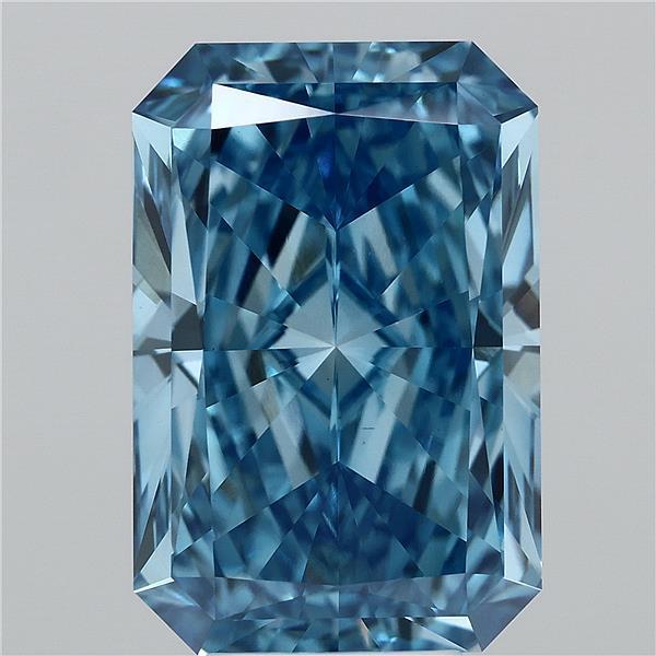 7.02 Ct. Fancy Vivid Blue Radiant Lab Grown Diamond