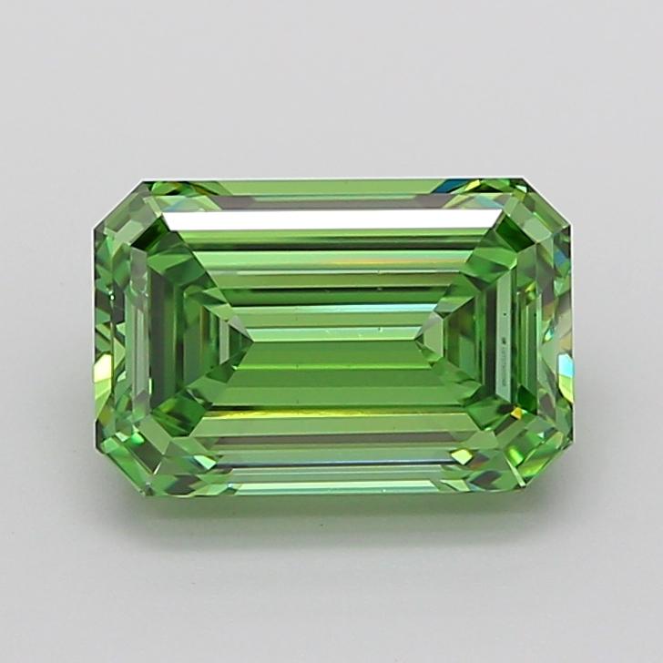 4.03 Ct. Fancy Vivid Green Emerald Lab Grown Diamond