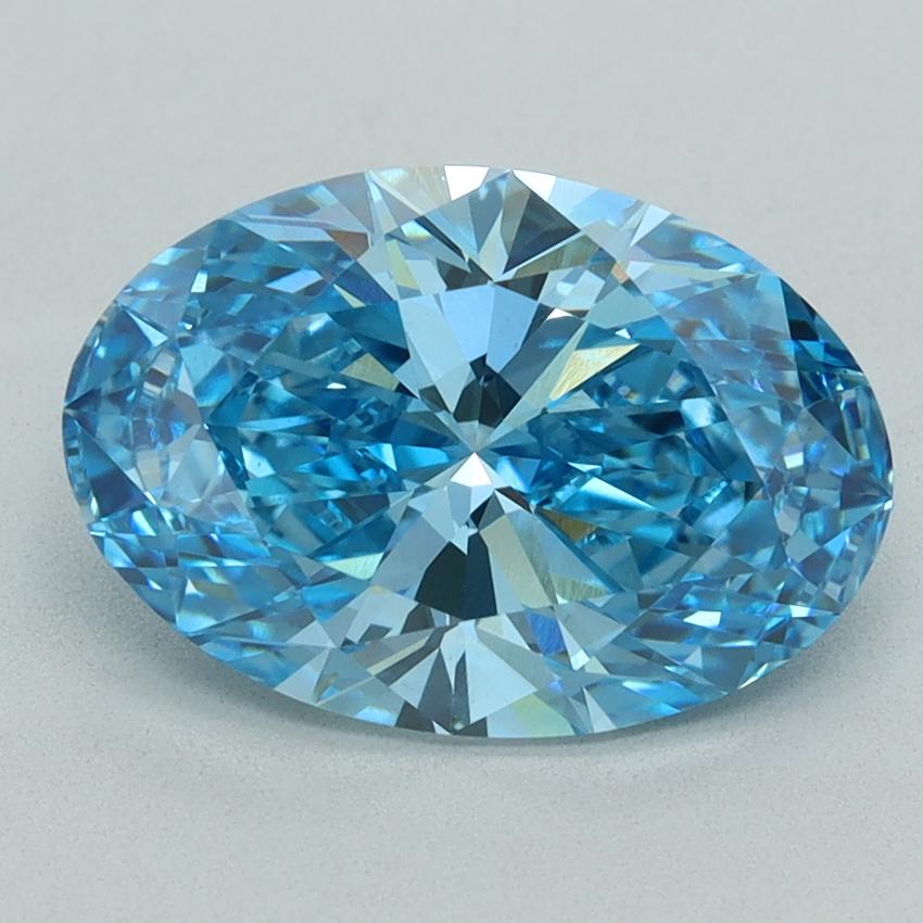 3.12 Ct. Fancy Vivid  Blue Oval Lab Grown Diamond