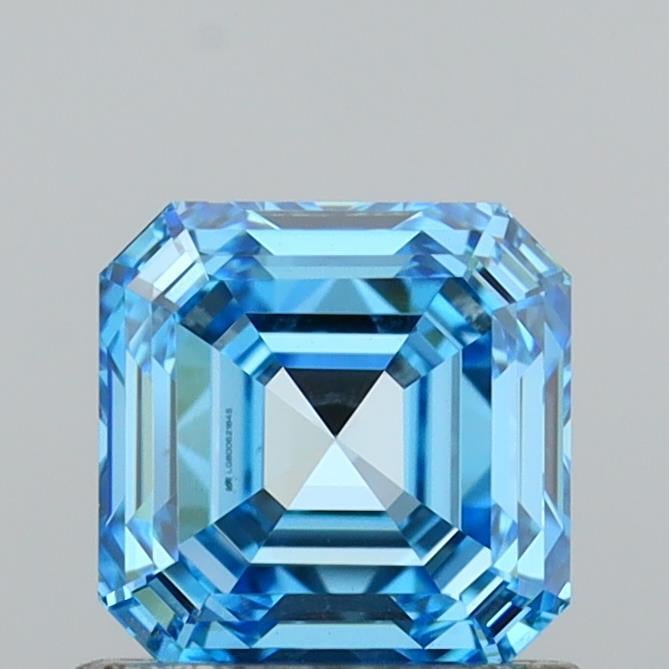 1.09 Ct. Fancy Vivid Blue Asscher Lab Grown Diamond