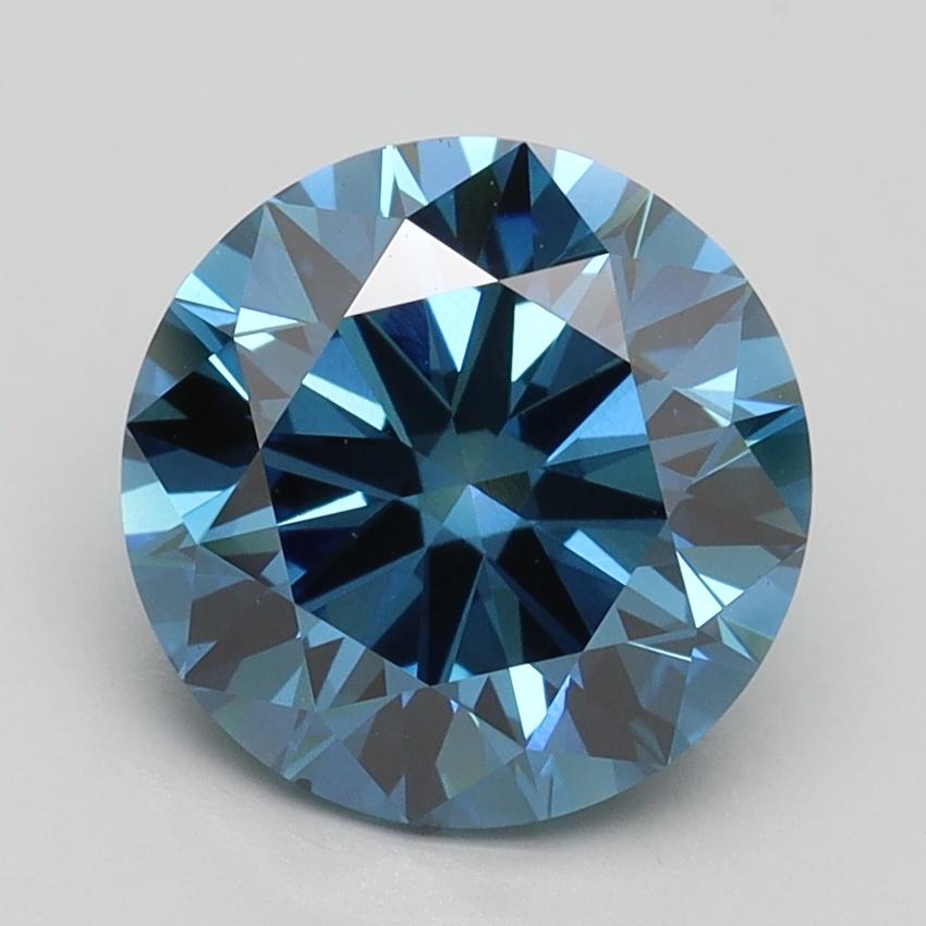 2.69 Ct. Fancy Vivid Blue Round Lab Grown Diamond