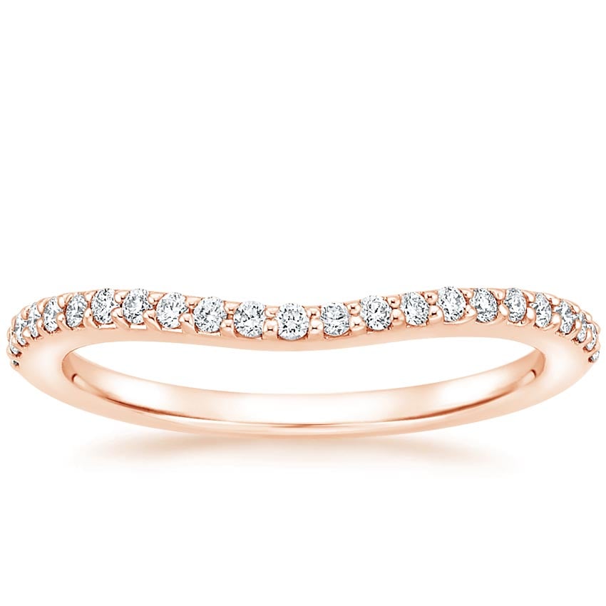 14K Rose Gold Curved Diamond Ring (1/6 ct. tw.), large top view