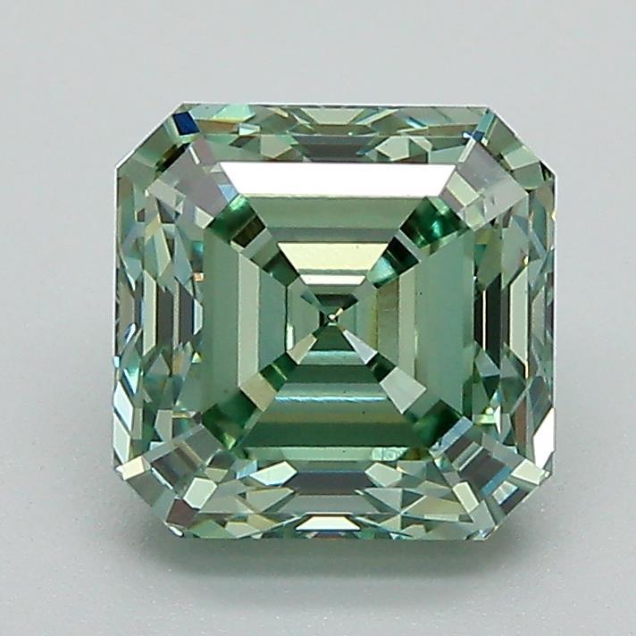 2.18 Ct. Fancy Intense Green Asscher Lab Grown Diamond