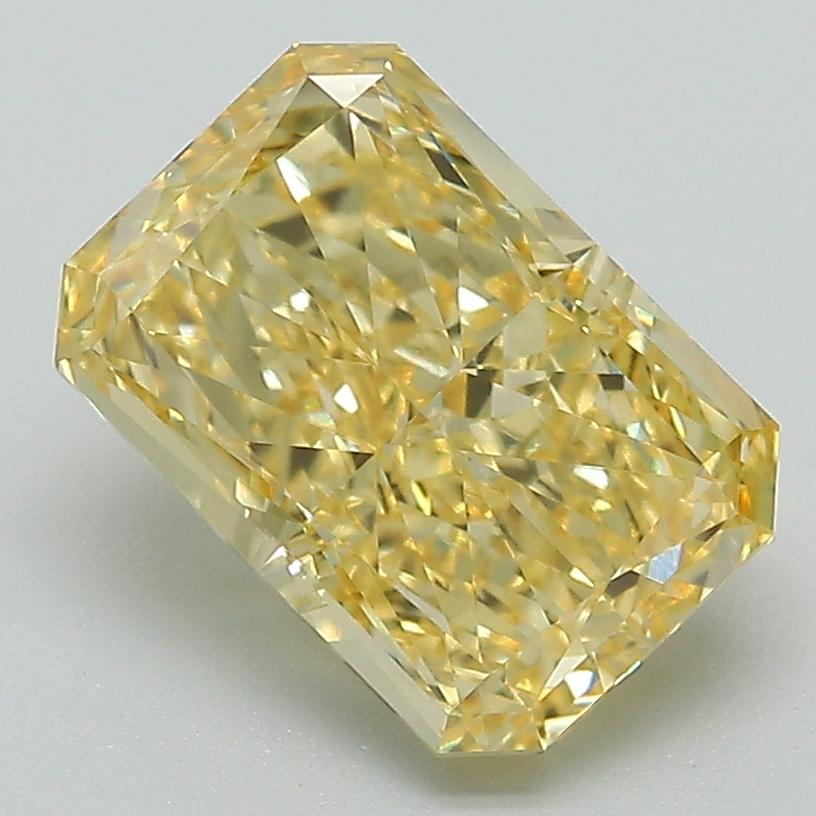 2.94 Ct. Fancy Vivid Yellow Radiant Lab Grown Diamond