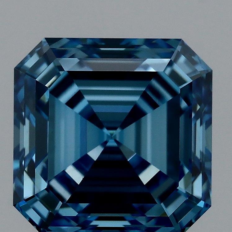 2.52 Ct. Fancy Vivid Blue Asscher Lab Grown Diamond