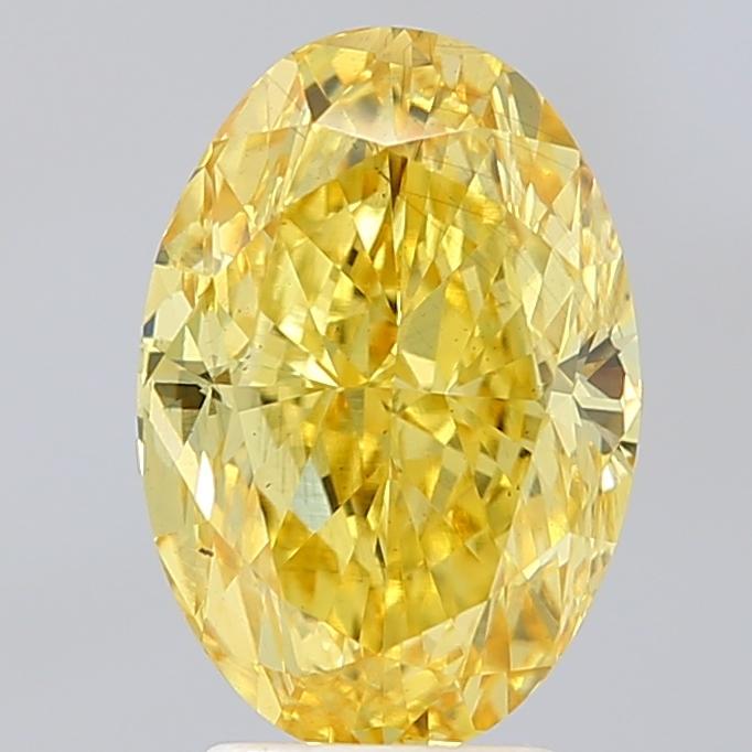 4.09 Ct. Fancy Vivid Yellow Oval Lab Grown Diamond