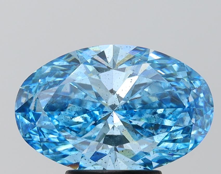 3.09 Ct. Fancy Vivid Blue Oval Lab Grown Diamond