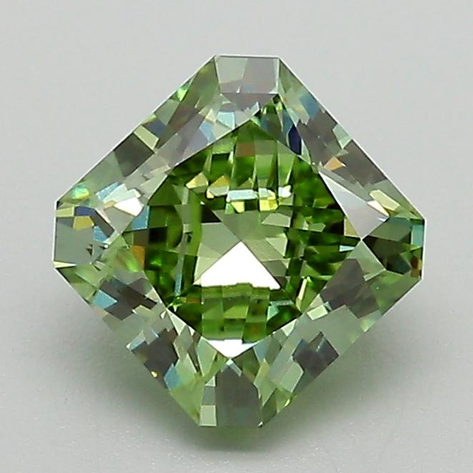 1.52 Ct. Fancy Vivid Green Radiant Lab Grown Diamond