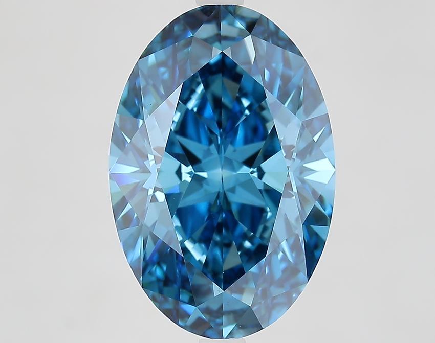 6.32 Ct. Fancy Vivid Blue Oval Lab Grown Diamond