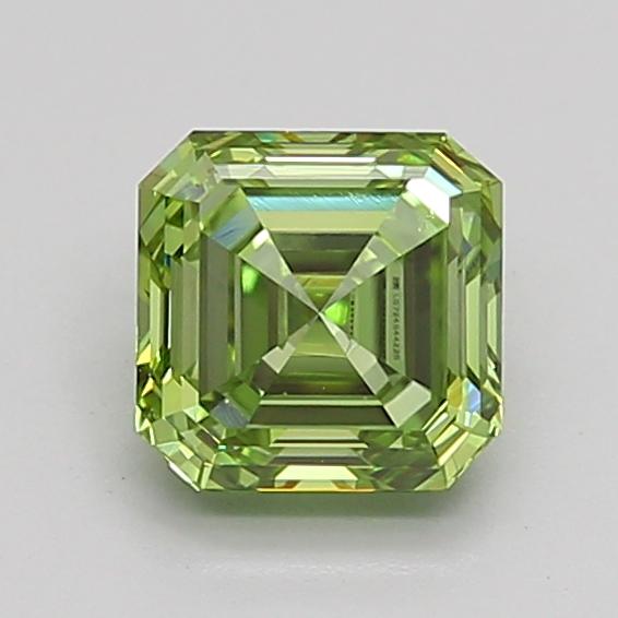 1.05 Ct. Fancy Vivid Green Asscher Lab Grown Diamond