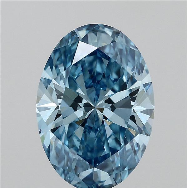 3.52 Ct. Fancy Vivid Blue Oval Lab Grown Diamond