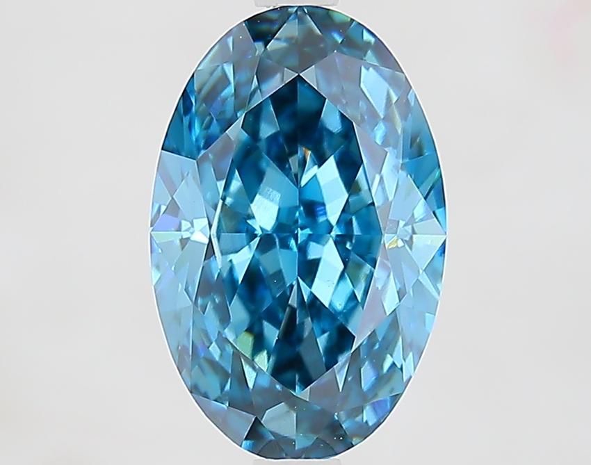 3.02 Ct. Fancy Vivid Blue Oval Lab Grown Diamond