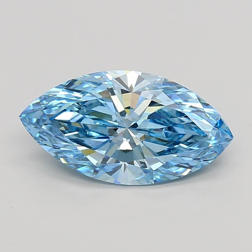3.03 Ct. Fancy Vivid  Blue Marquise Lab Grown Diamond