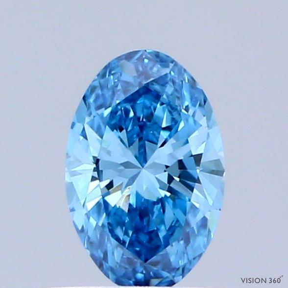 0.36 Ct. Fancy Vivid  Blue Oval Lab Grown Diamond