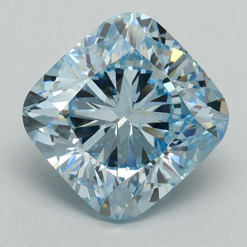 3.32 Ct. Fancy Intense Blue Cushion Lab Grown Diamond