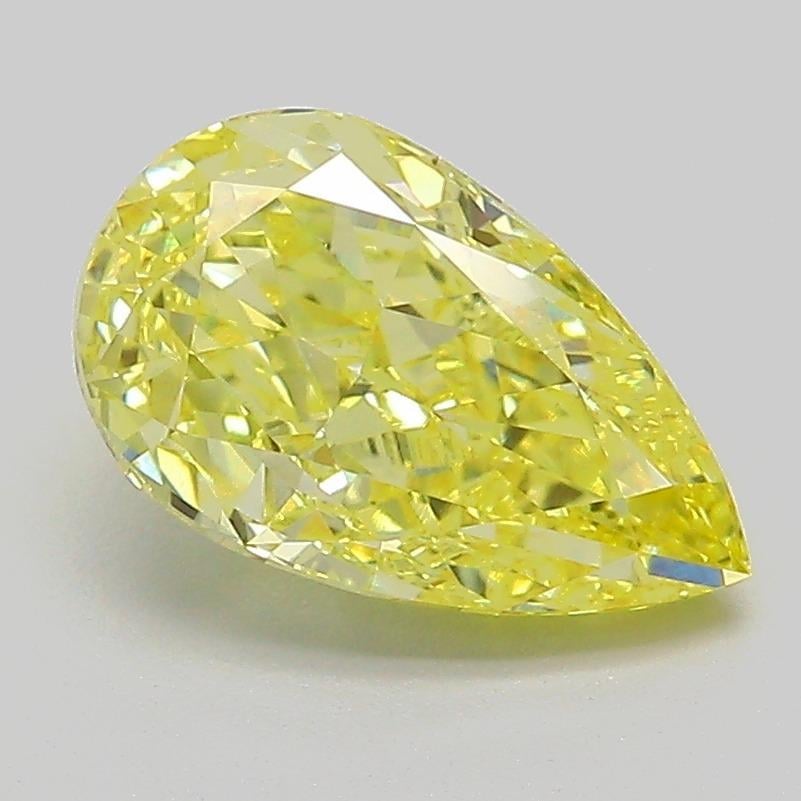 2.03 Ct. Fancy Vivid  Yellow Pear Lab Grown Diamond