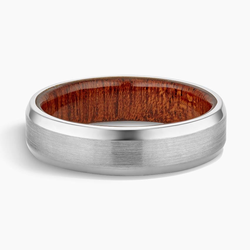 Platinum Sapele Wood Ring