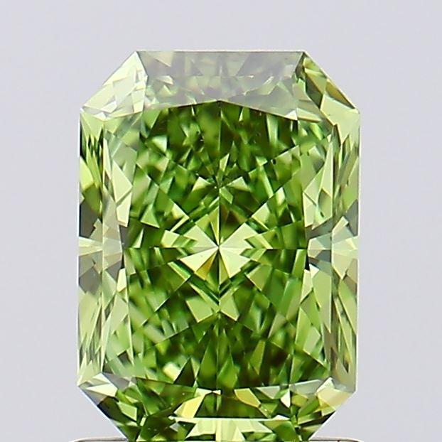 1.01 Ct. Fancy Vivid Green Radiant Lab Grown Diamond