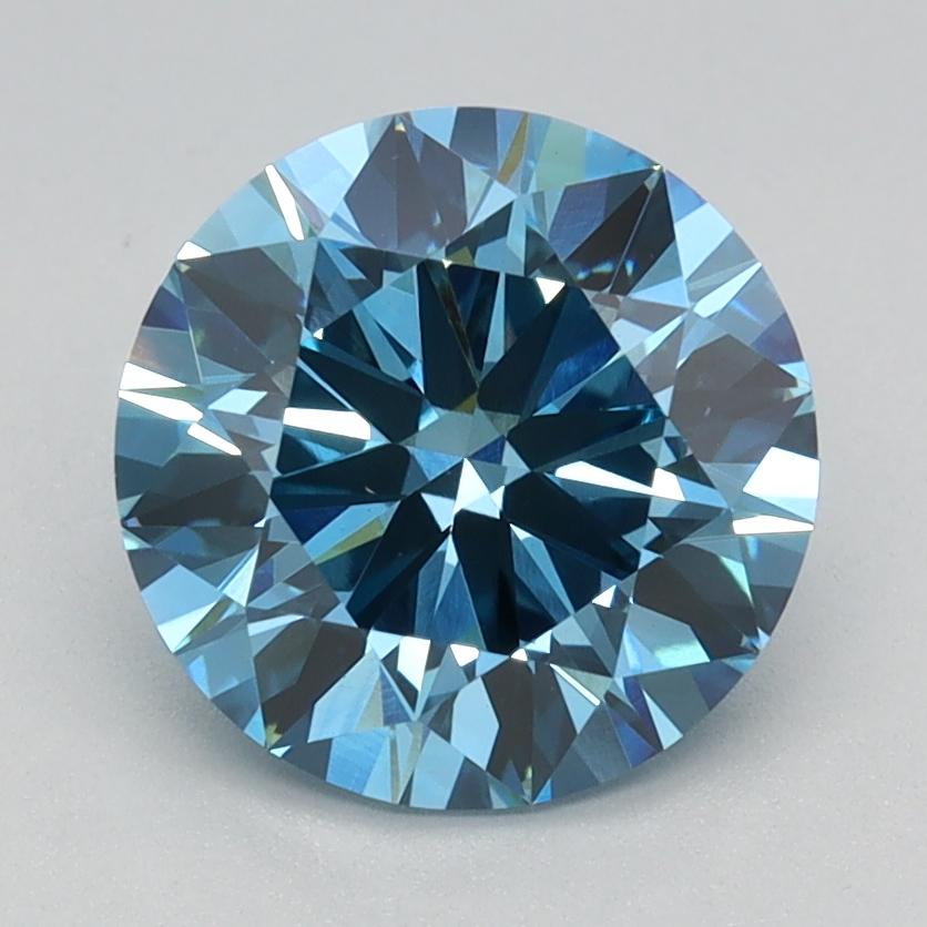 1.85 Ct. Fancy Vivid Blue Round Lab Grown Diamond
