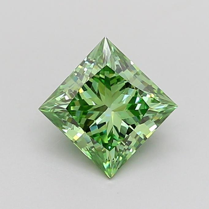 1.00 Ct. Fancy Vivid Green Princess Lab Grown Diamond