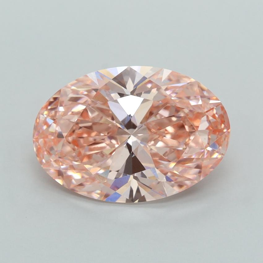 4.04 Ct. Fancy Vivid  Pink Oval Lab Grown Diamond