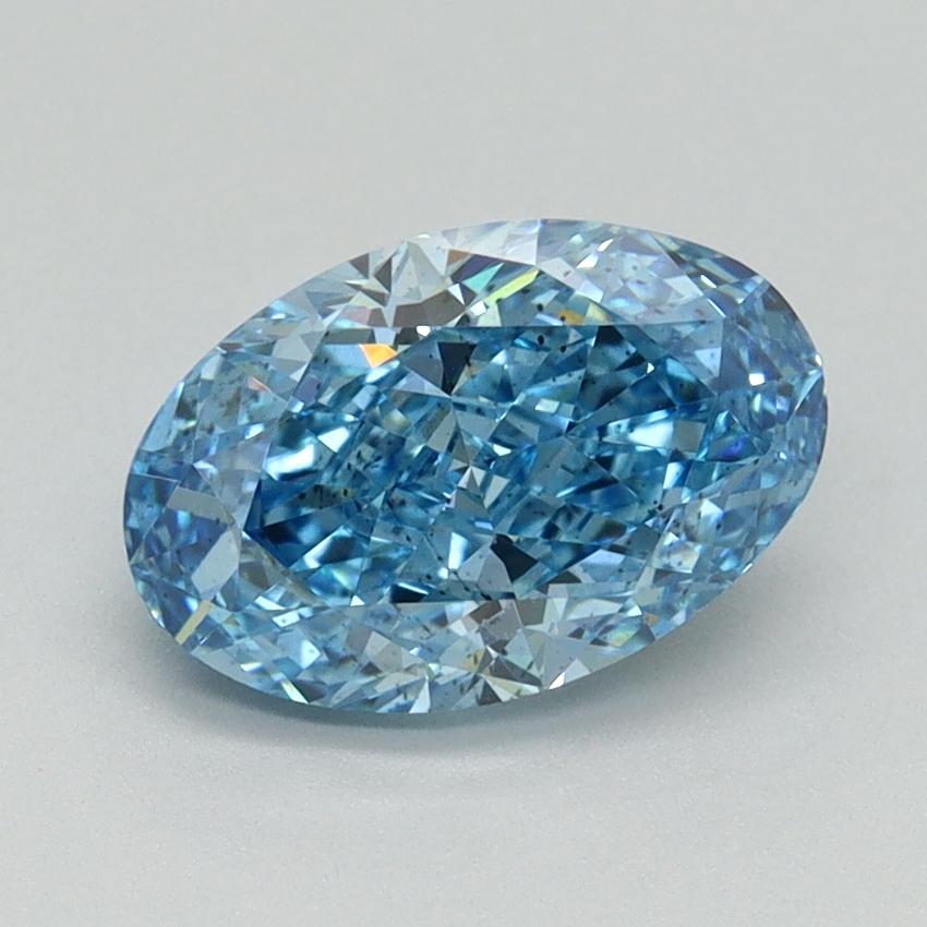 1.63 Ct. Fancy Vivid Blue Oval Lab Grown Diamond