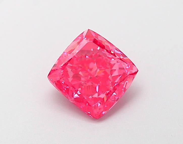 1.19 Ct. Fancy Vivid  Pink Cushion Lab Grown Diamond