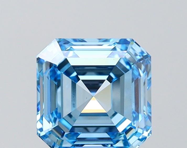 1.58 Ct. Fancy Vivid Blue Asscher Lab Grown Diamond