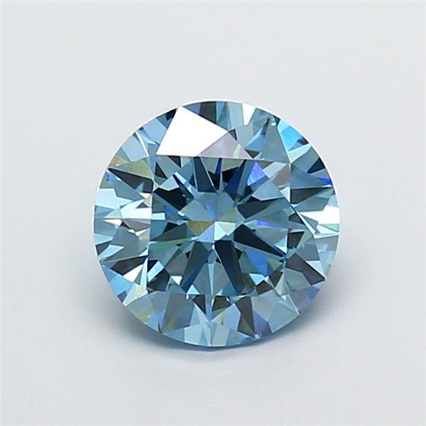 1.75 Ct. Fancy Vivid Blue Round Lab Grown Diamond