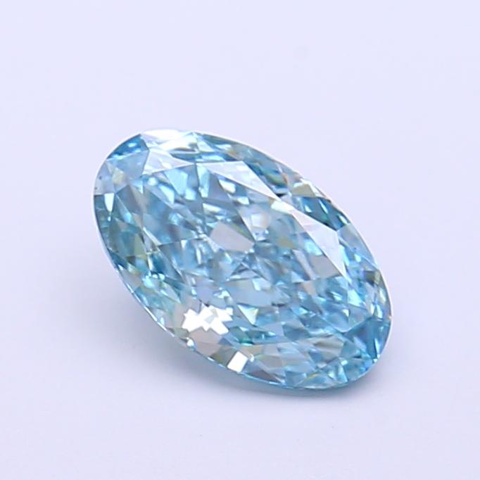 1.01 Ct. Fancy Vivid Greenish Blue Oval Lab Grown Diamond