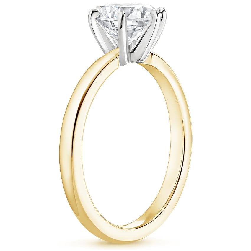 18K Yellow Gold Six-Prong 2mm Comfort Fit Ring, large side view