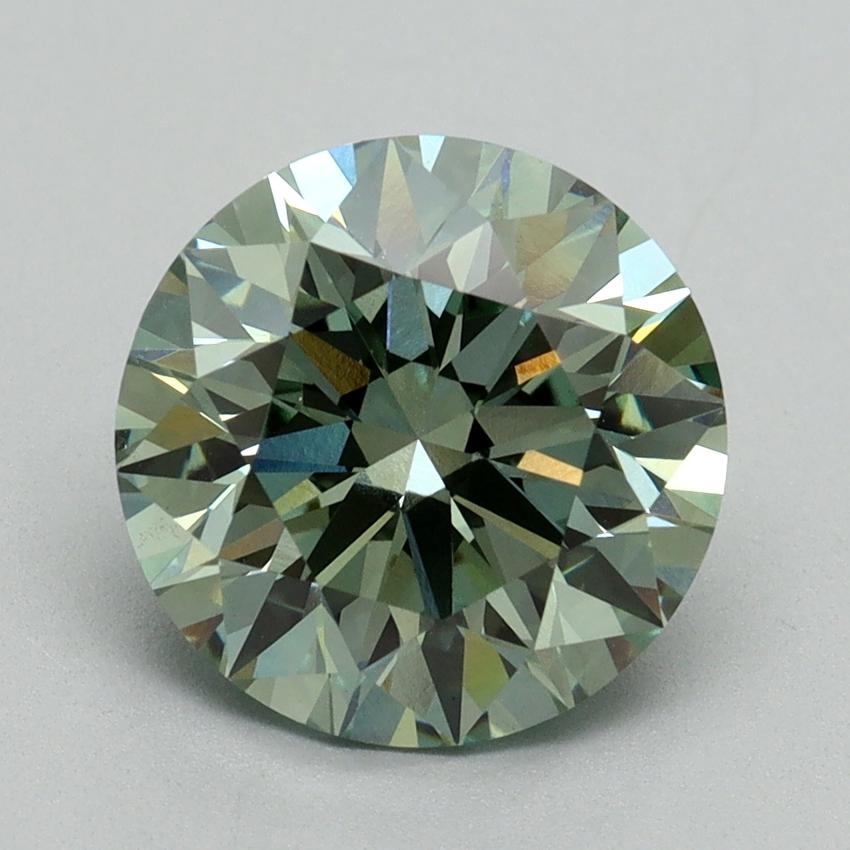 3.17 Ct. Fancy Intense Green Round Lab Grown Diamond