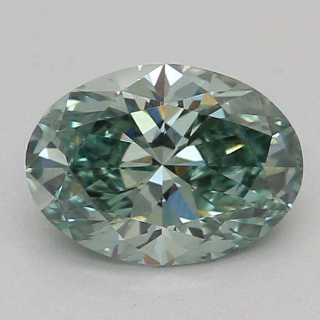 0.52 Ct. Fancy Vivid Green Oval Lab Grown Diamond