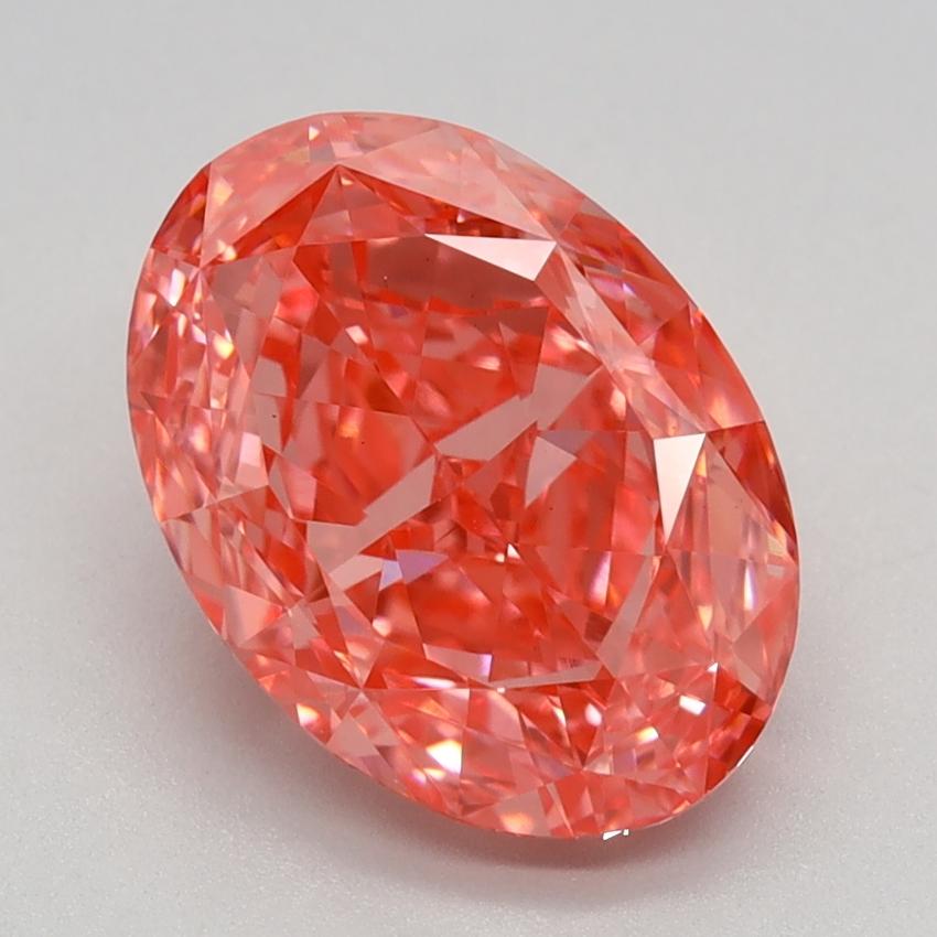 2.64 Ct. Fancy Vivid Pink Oval Lab Grown Diamond