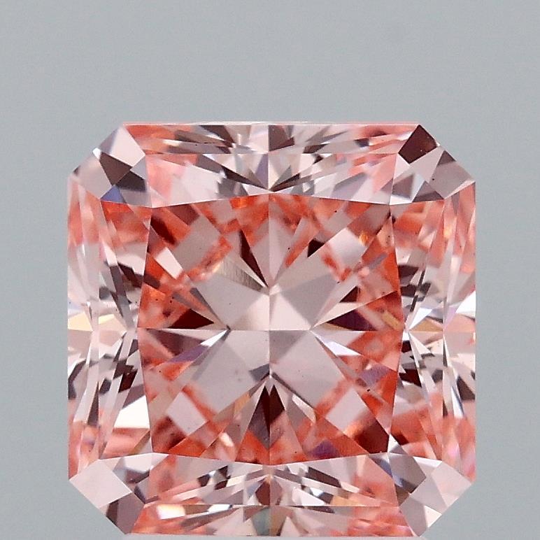 3.02 Ct. Fancy Intense Orangy Pink Radiant Lab Grown Diamond