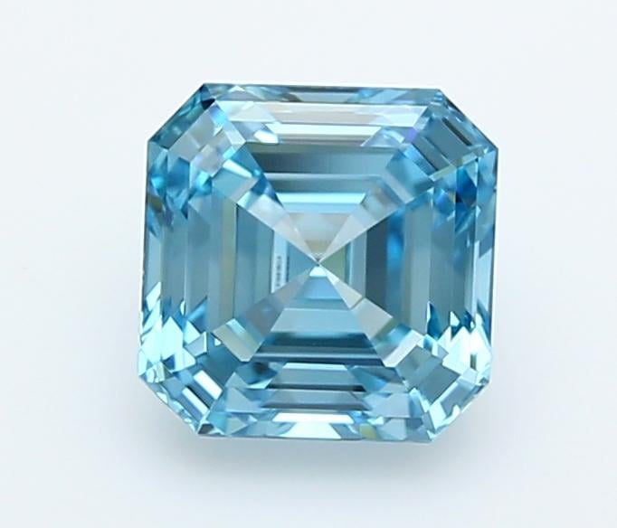 1.77 Ct. Fancy Vivid  Blue Asscher Lab Grown Diamond