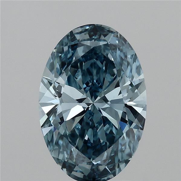 3.09 Ct. Fancy Vivid Blue Oval Lab Grown Diamond