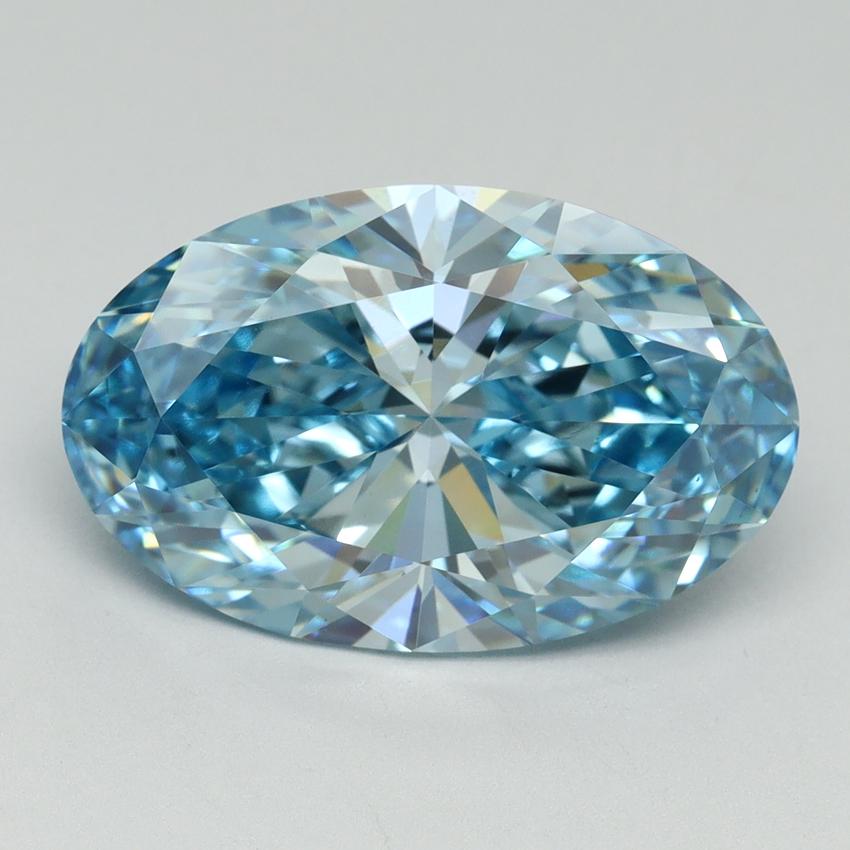 6.10 Ct. Fancy Vivid Blue Oval Lab Grown Diamond
