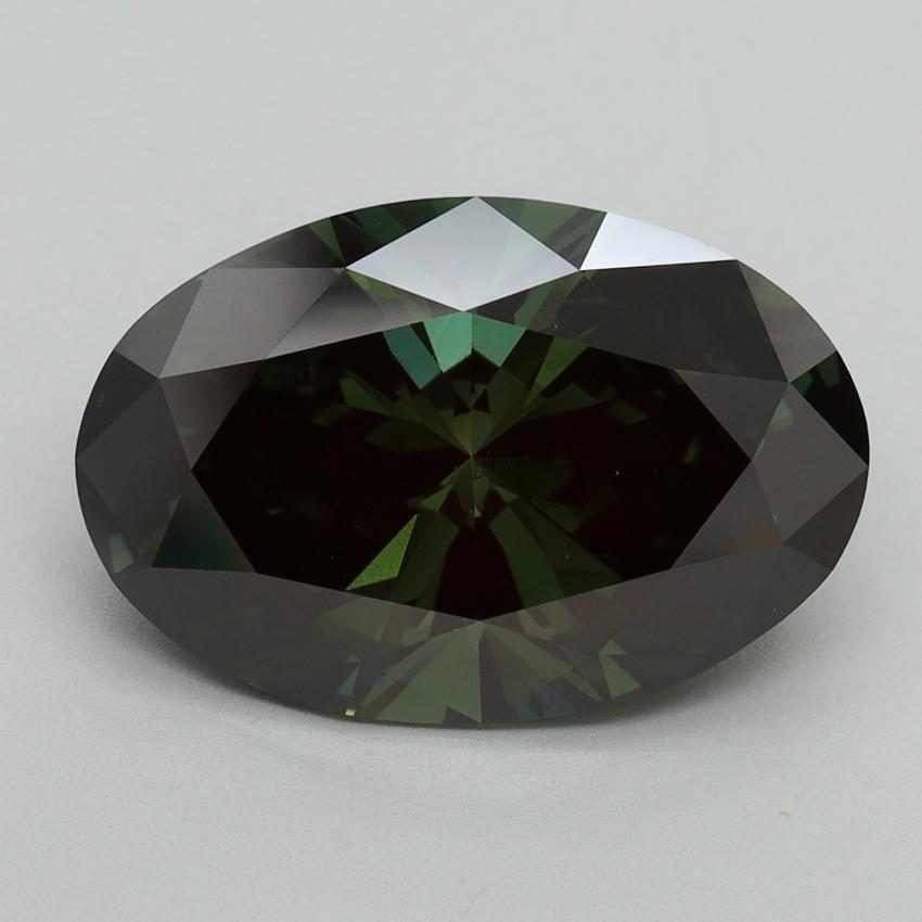 5.00 Ct. Fancy Deep Green Oval Lab Grown Diamond
