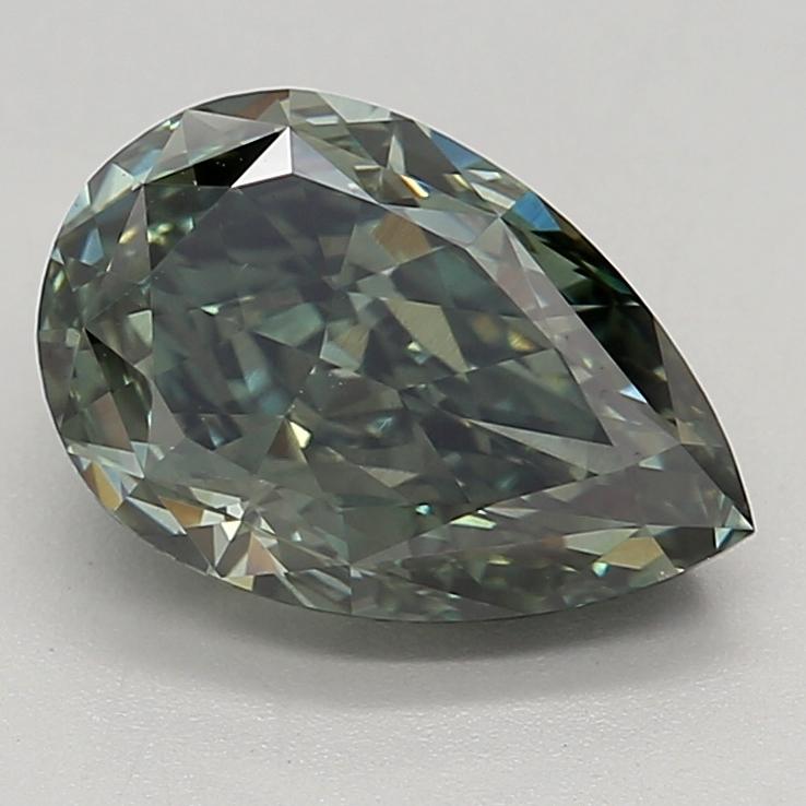 2.59 Ct. Fancy Deep Green Pear Lab Grown Diamond