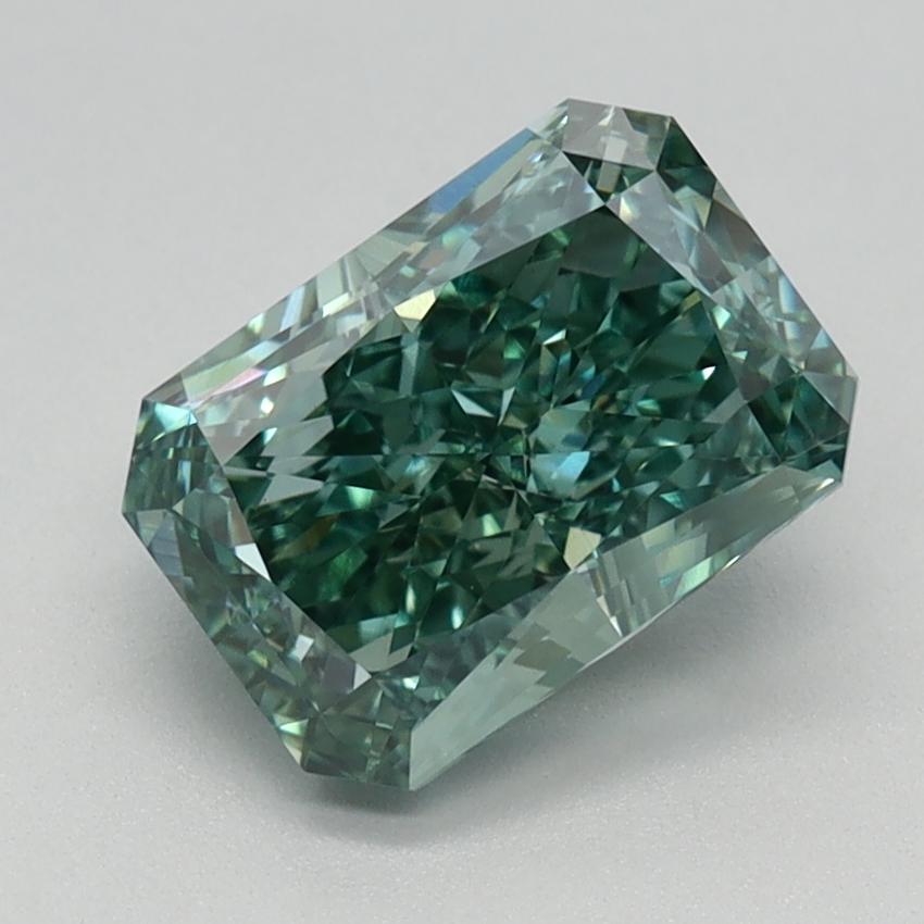 1.70 Ct. Fancy Vivid Bluish Green Radiant Lab Grown Diamond