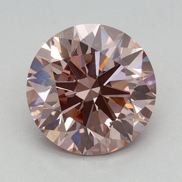 0.80 Ct. Fancy Intense Brownish Pink Round Lab Grown Diamond