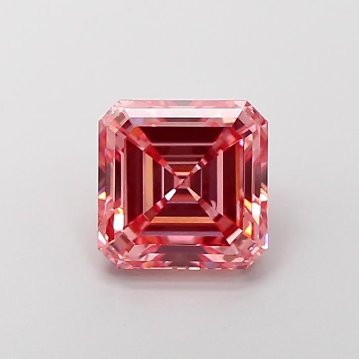 3.11 Ct. Fancy Vivid Pink Asscher Lab Grown Diamond