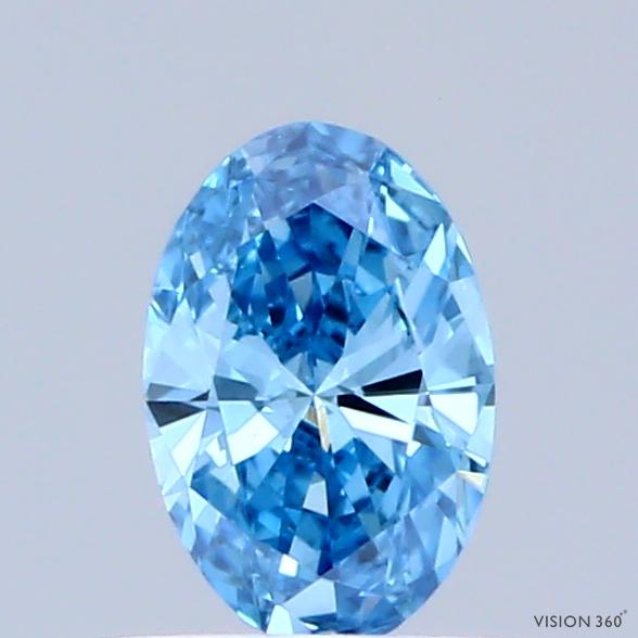 0.31 Ct. Fancy Vivid Blue Oval Lab Grown Diamond