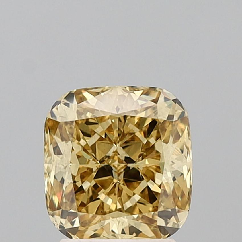 2.56 Ct. Fancy Vivid Yellow Cushion Lab Grown Diamond