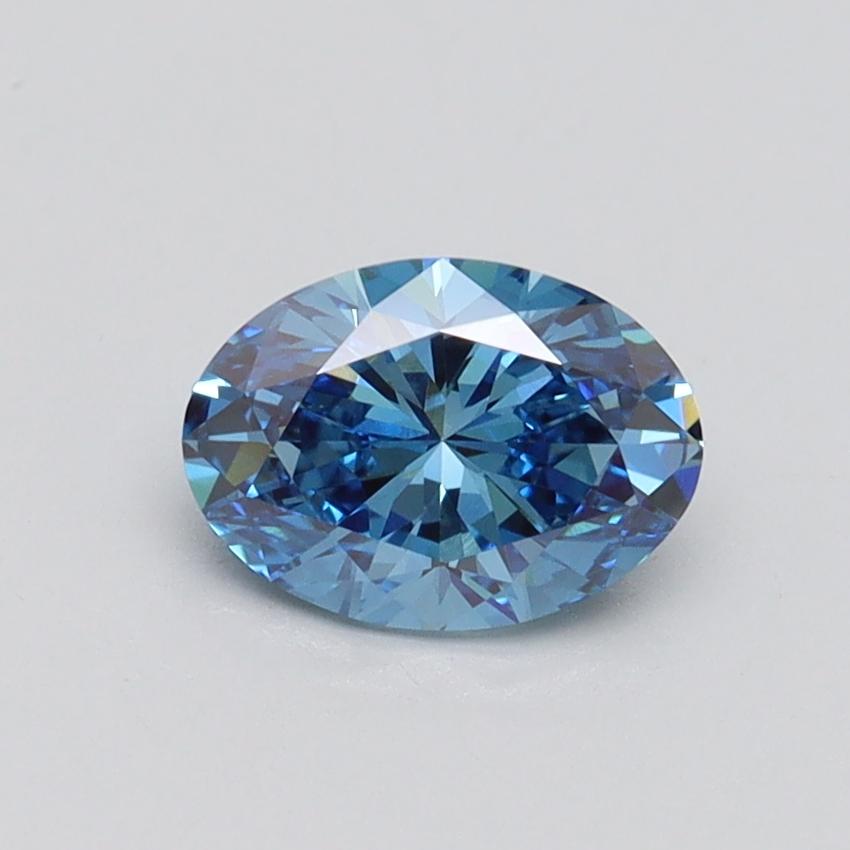 0.80 Ct. Fancy Vivid Blue Oval Lab Grown Diamond