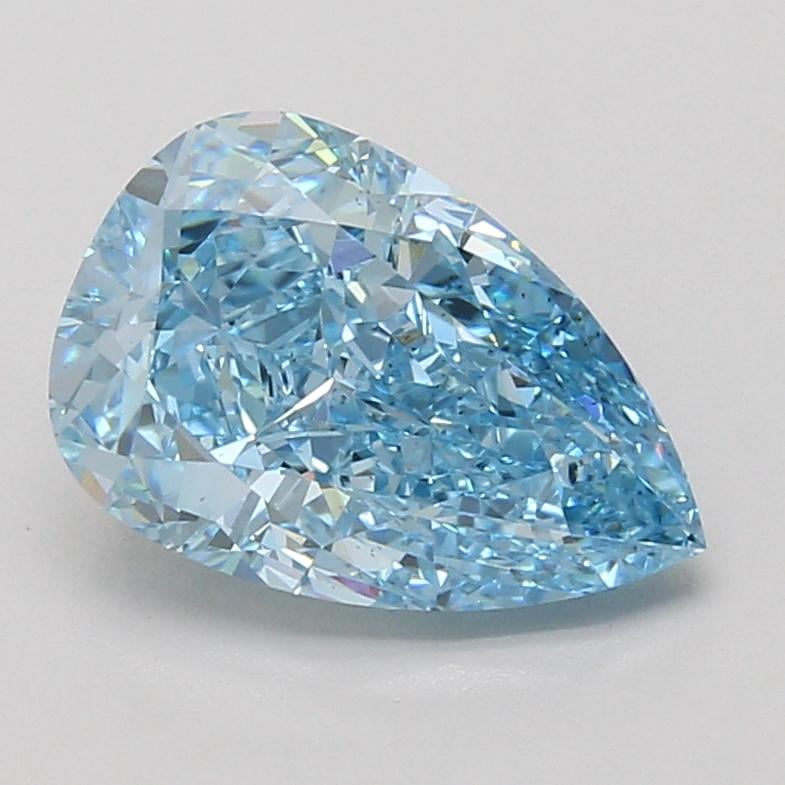 3.37 Ct. Fancy Vivid Blue Pear Lab Grown Diamond