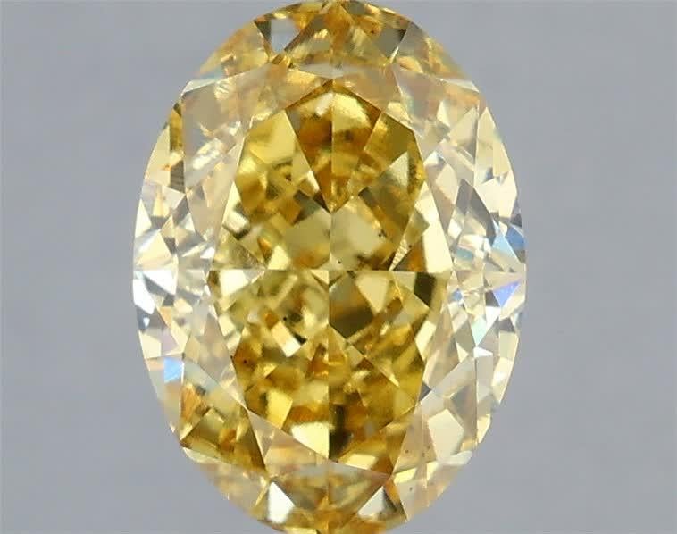 3.08 Ct. Fancy Intense Yellow Oval Lab Grown Diamond